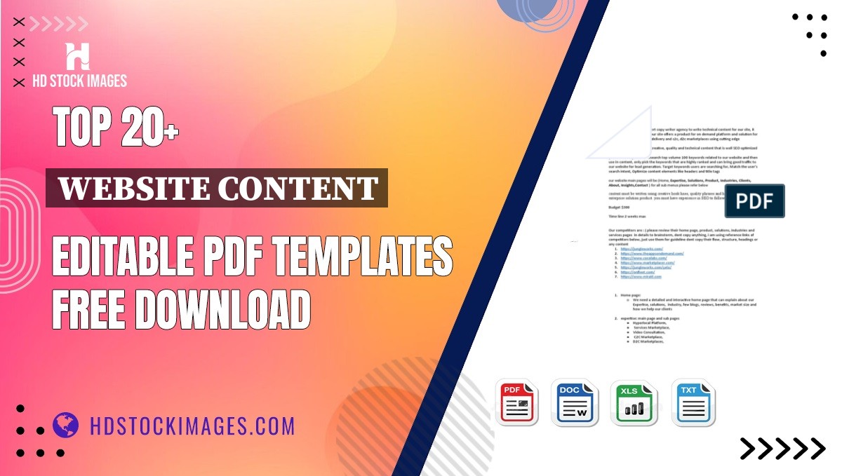 Top 20+ Website Content Editable PDF Templates Free Download