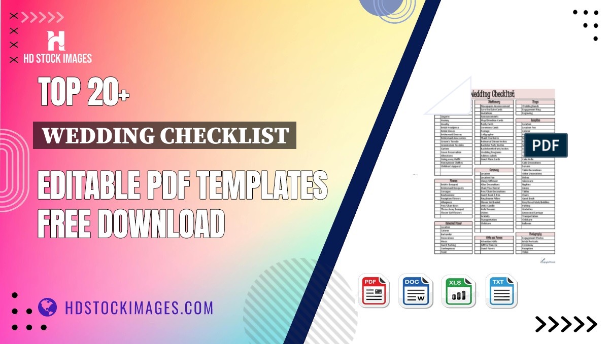 Top 20+ Wedding Checklist Editable PDF Templates Free Download