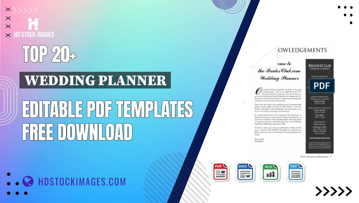 Top 20+ Wedding Planner Editable PDF Templates Free Download