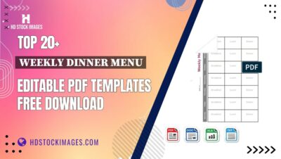 Top 20+ Weekly Dinner Menu Editable PDF Templates Free Download