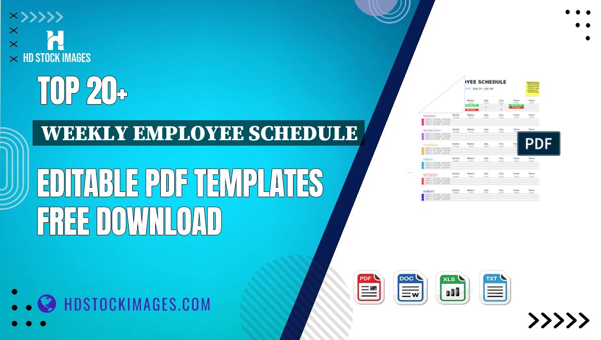 Top 20+ Weekly Employee Schedule Editable PDF Templates Free Download