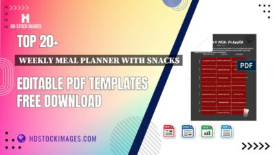 Top 20+ Weekly Meal Planner With Snacks Editable PDF Templates Free Download