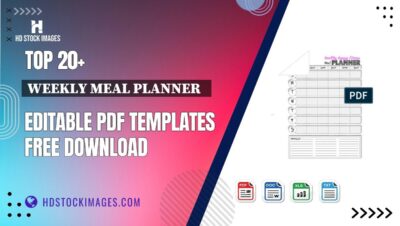 Top 20+ Weekly Meal Planner   Editable PDF Templates Free Download