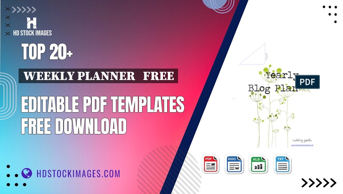 Top 20+ Weekly Planner   Free Editable PDF Templates Free Download