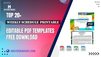 Top 20+ Weekly Schedule  Printable  Editable PDF Templates Free Download