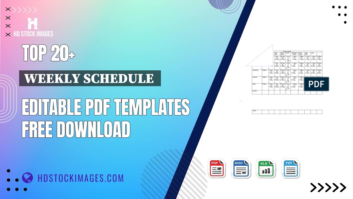 Top 20+ Weekly Schedule  Editable PDF Templates Free Download