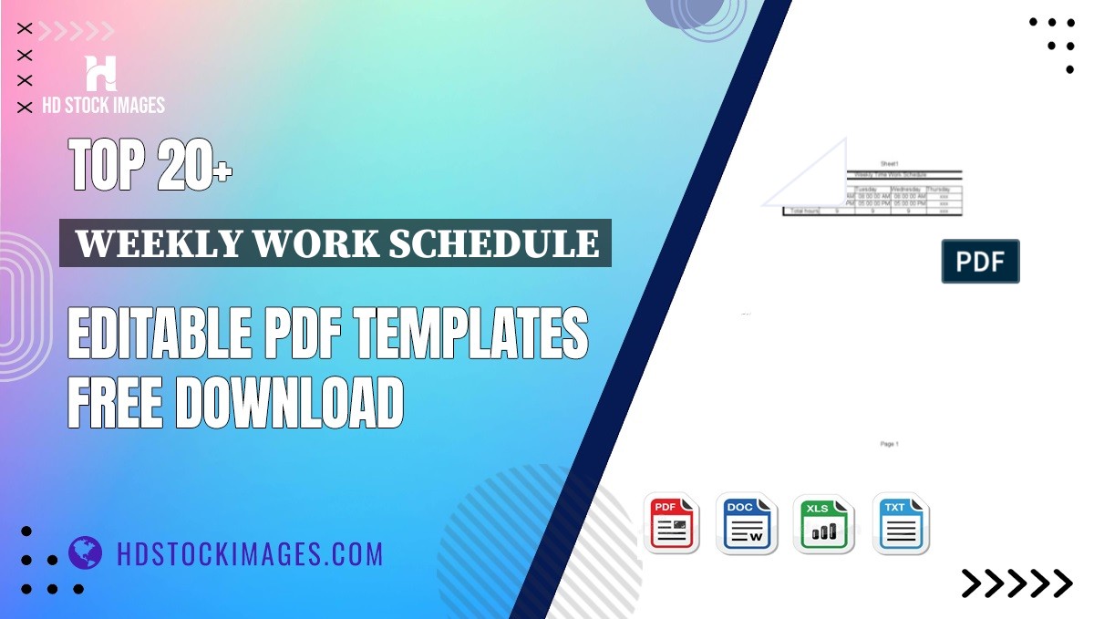 Top 20+ Weekly Work Schedule Editable PDF Templates Free Download