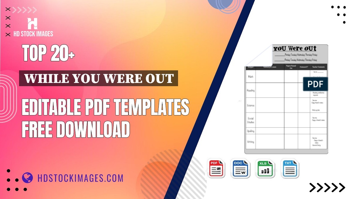 Top 20+ While You Were Out Editable PDF Templates Free Download