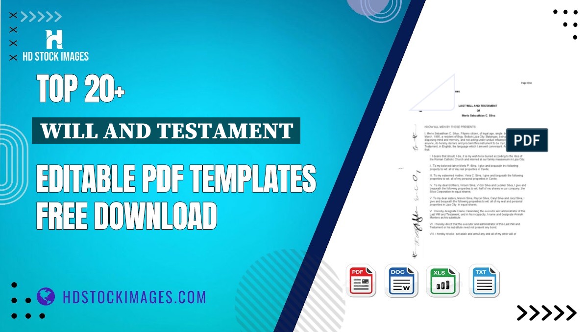 Top 20+ Will And Testament Editable PDF Templates Free Download