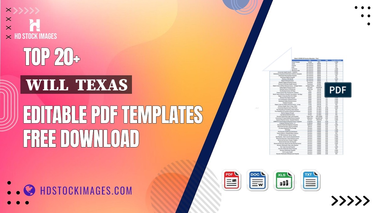 Top 20+ Will  Texas Editable PDF Templates Free Download
