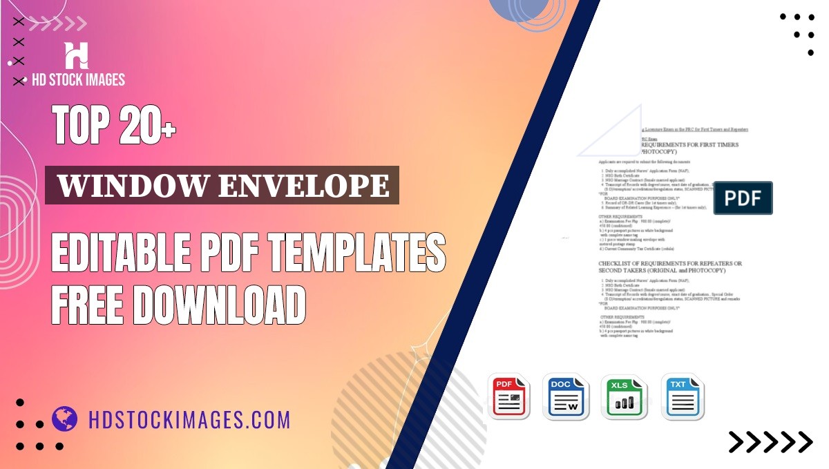 Top 20+ Window Envelope Editable PDF Templates Free Download