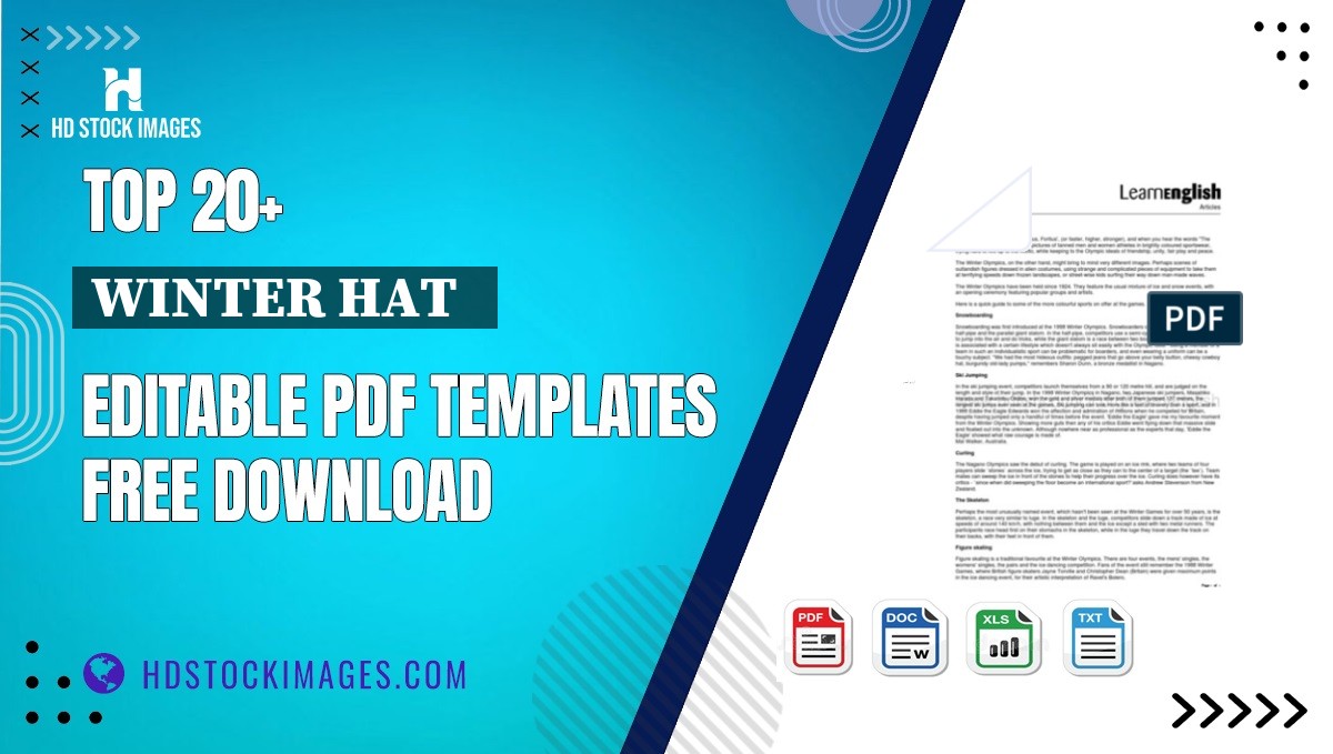 Top 20+ Winter Hat   Editable PDF Templates Free Download