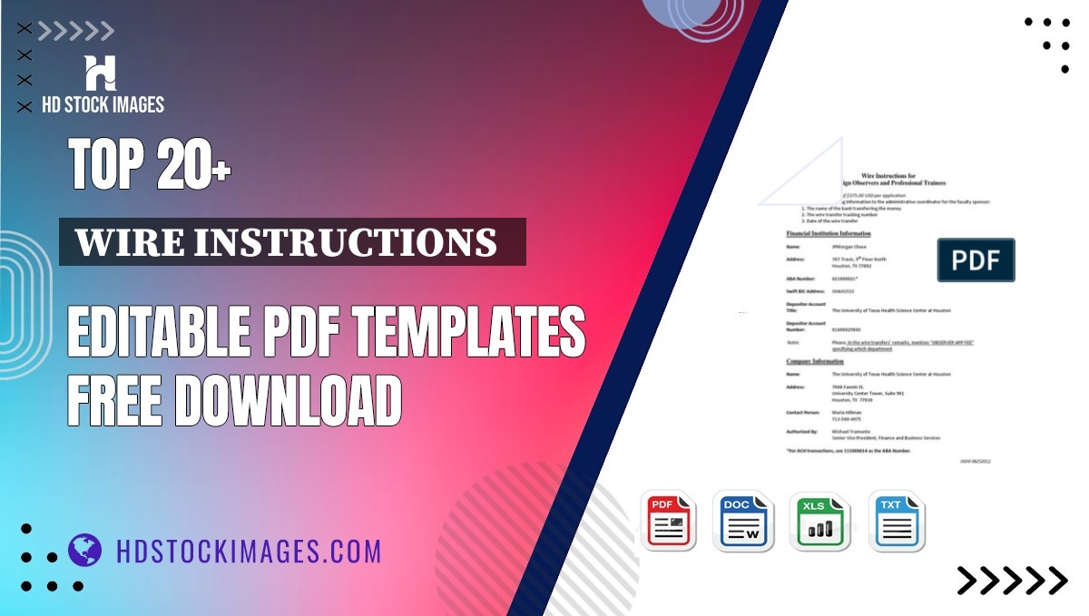 Top 20+ Wire Instructions   Editable PDF Templates Free Download