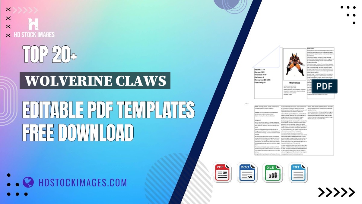 Top 20+ Wolverine Claws Editable PDF Templates Free Download