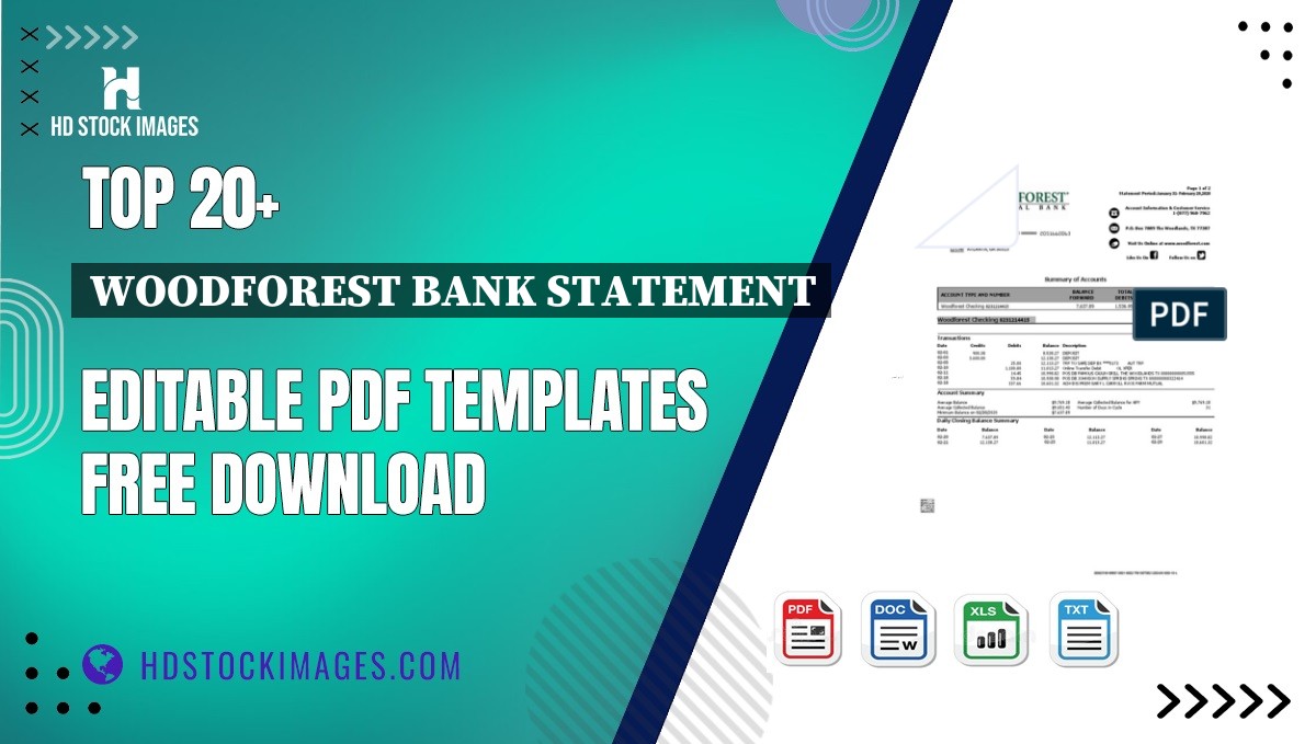 Top 20+ Woodforest Bank Statement Editable PDF Templates Free Download