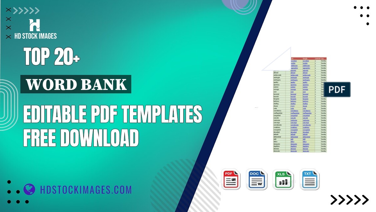 Top 20+ Word Bank Editable PDF Templates Free Download