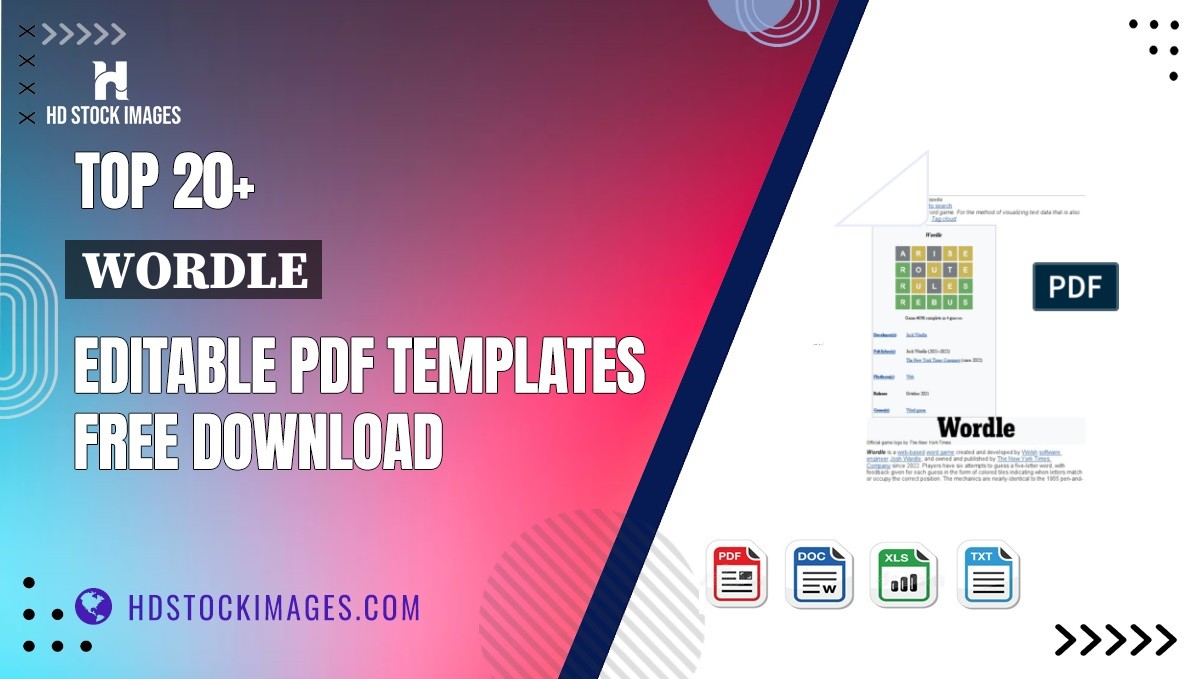 Top 20+ Wordle Editable PDF Templates Free Download