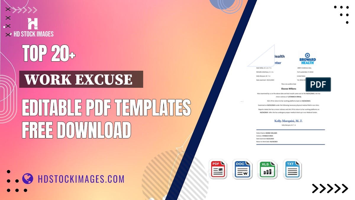 Top 20+ Work Excuse   Editable PDF Templates Free Download