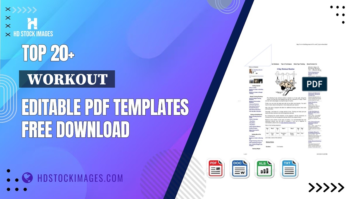 Top 20+  Workout  Editable PDF Templates Free Download