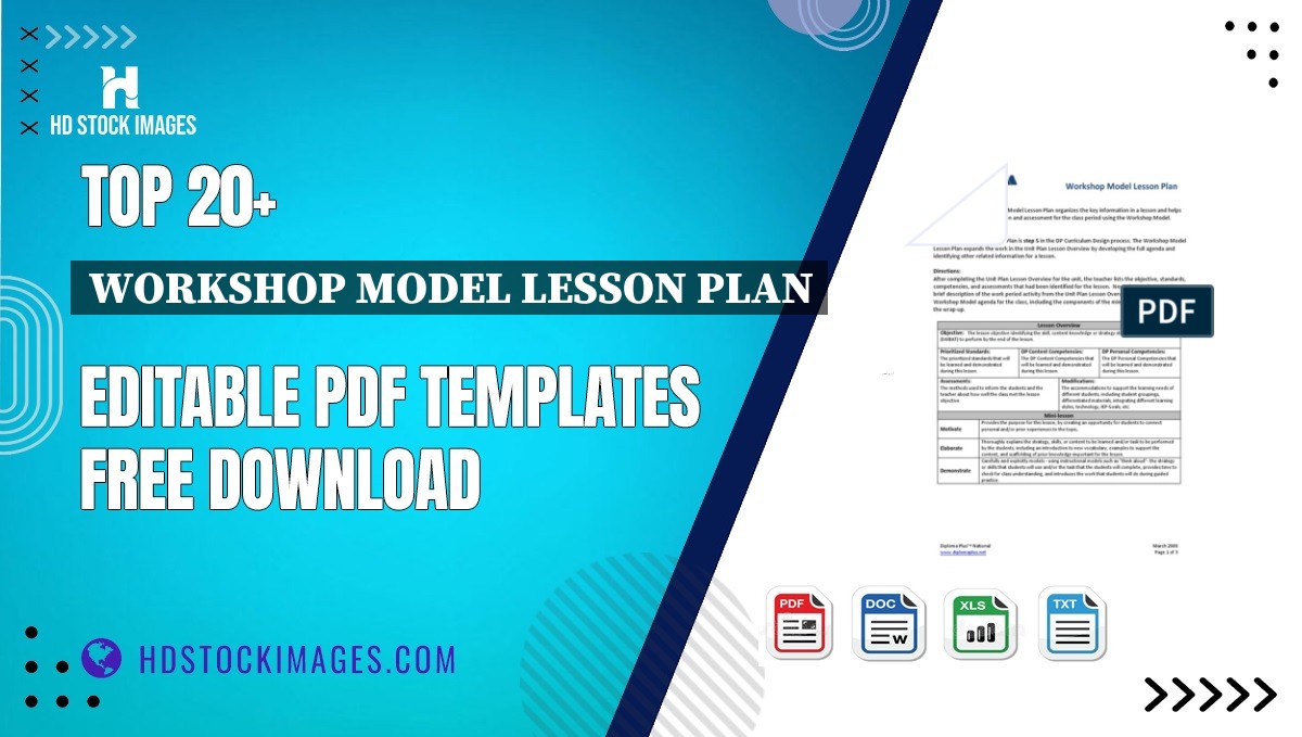 Top 20+ Workshop Model Lesson Plan Editable PDF Templates Free Download