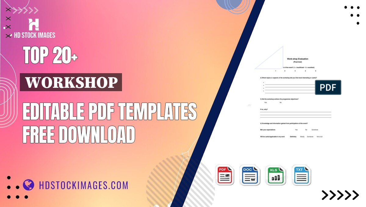 Top 20+ Workshop Editable PDF Templates Free Download