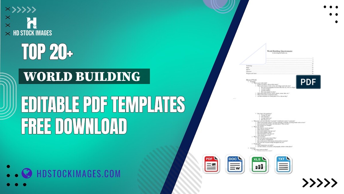 Top 20+ World Building   Editable PDF Templates Free Download
