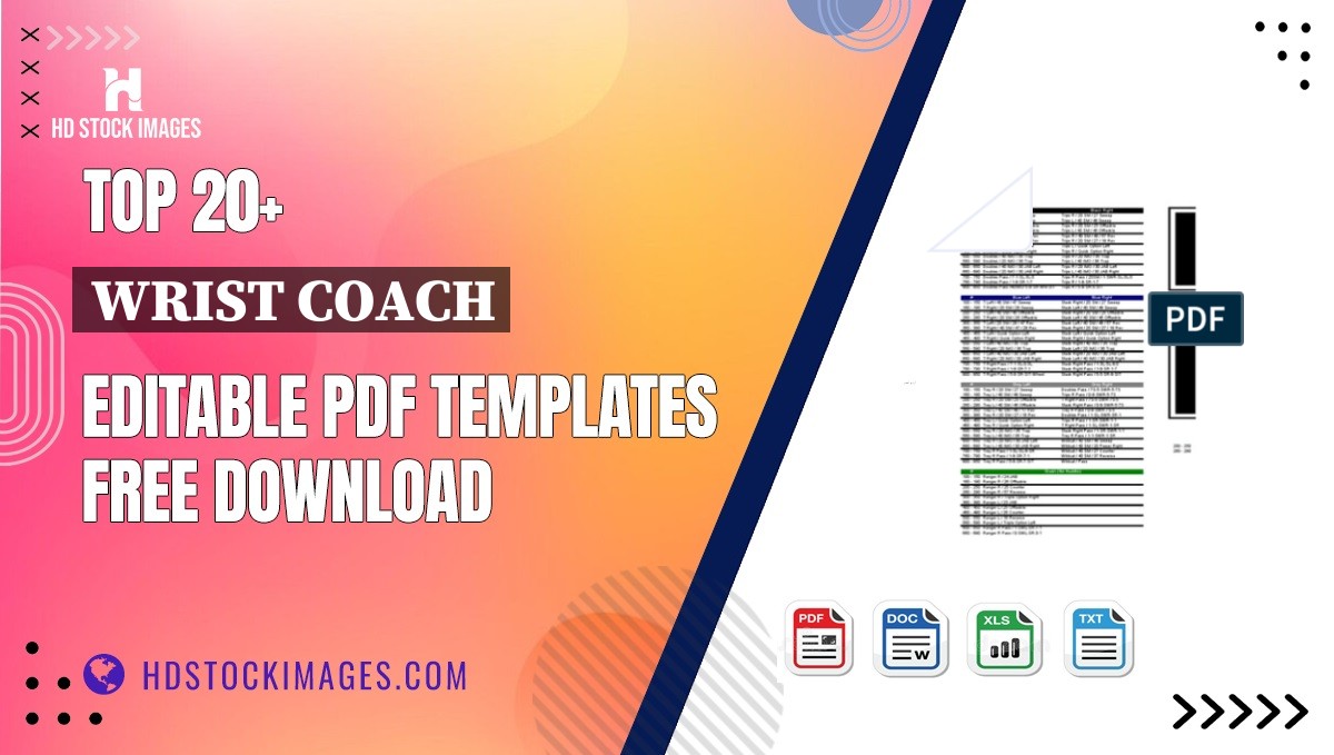 Top 20+ Wrist Coach Editable PDF Templates Free Download