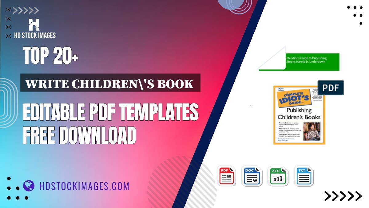 Top 20+ Write Children's Book  Editable PDF Templates Free Download