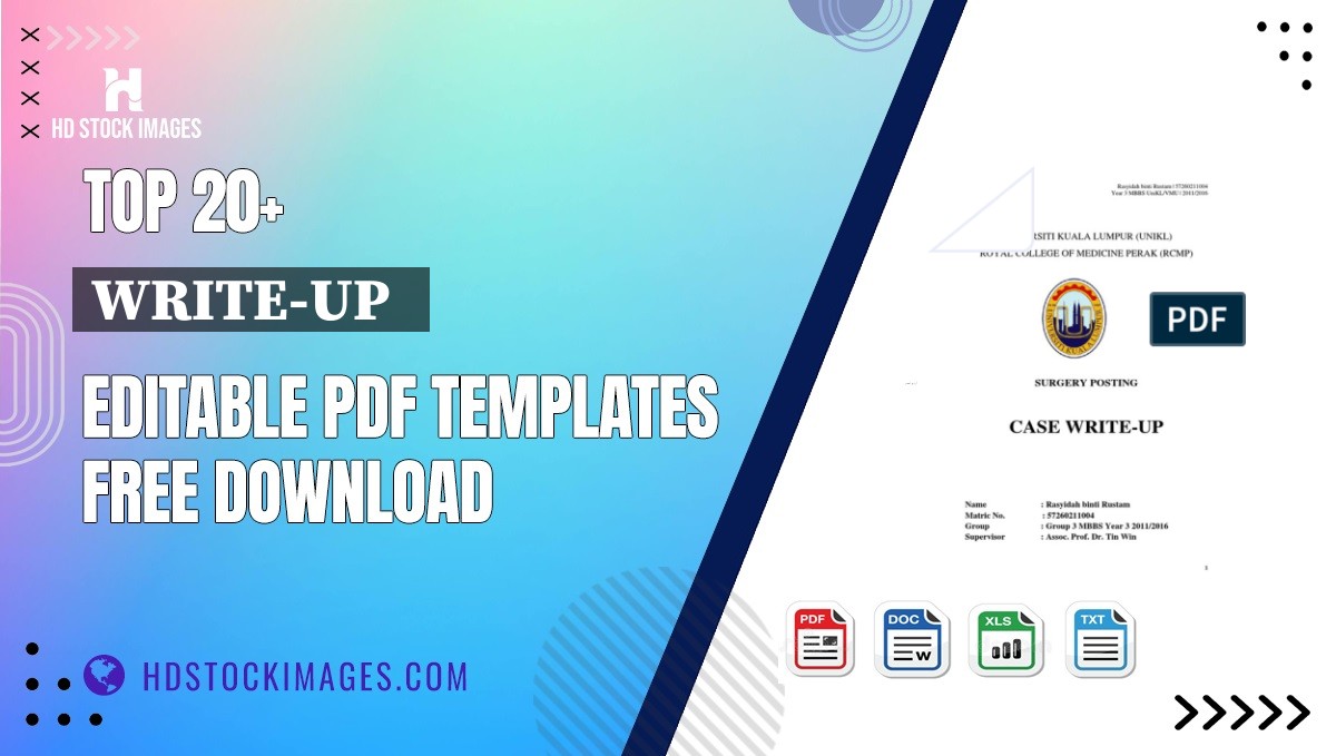 Top 20+ Write-up   Editable PDF Templates Free Download