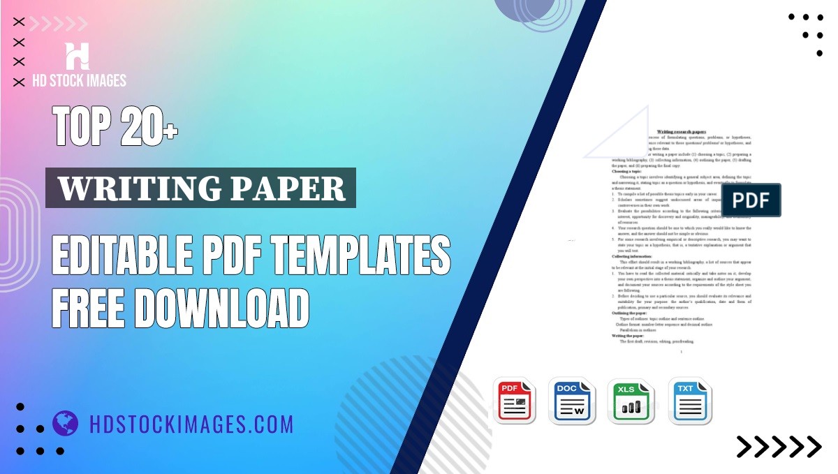 Top 20+ Writing Paper Editable PDF Templates Free Download