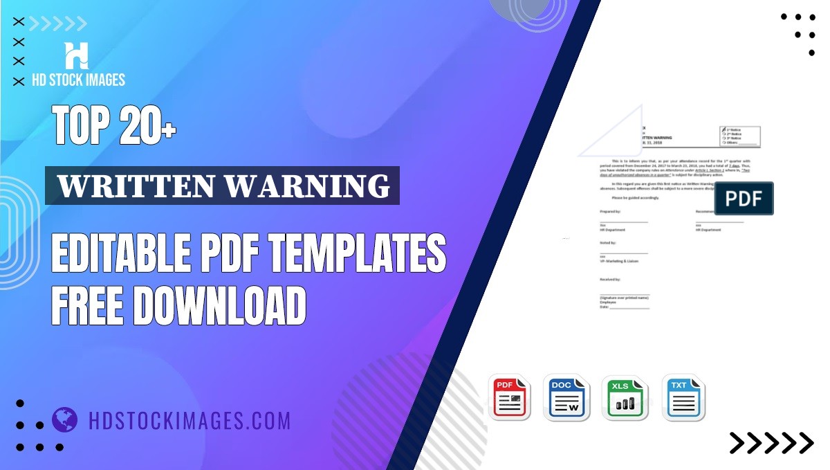 Top 20+ Written Warning Editable PDF Templates Free Download