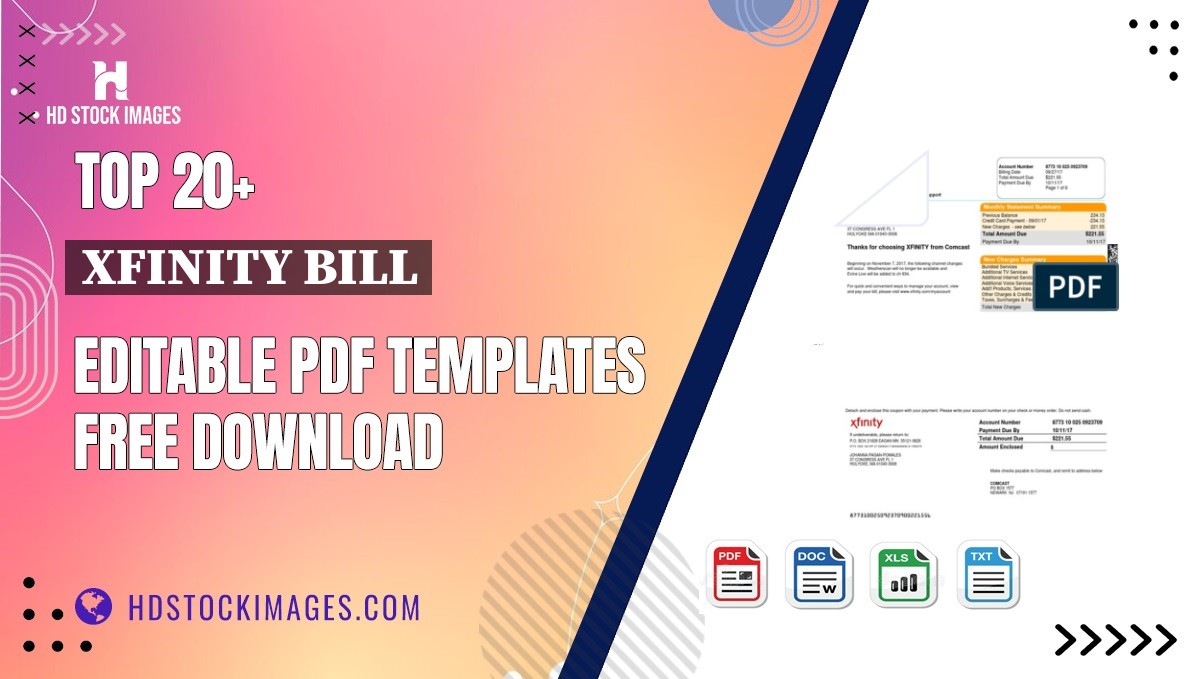 Top 20+ Xfinity Bill Editable PDF Templates Free Download