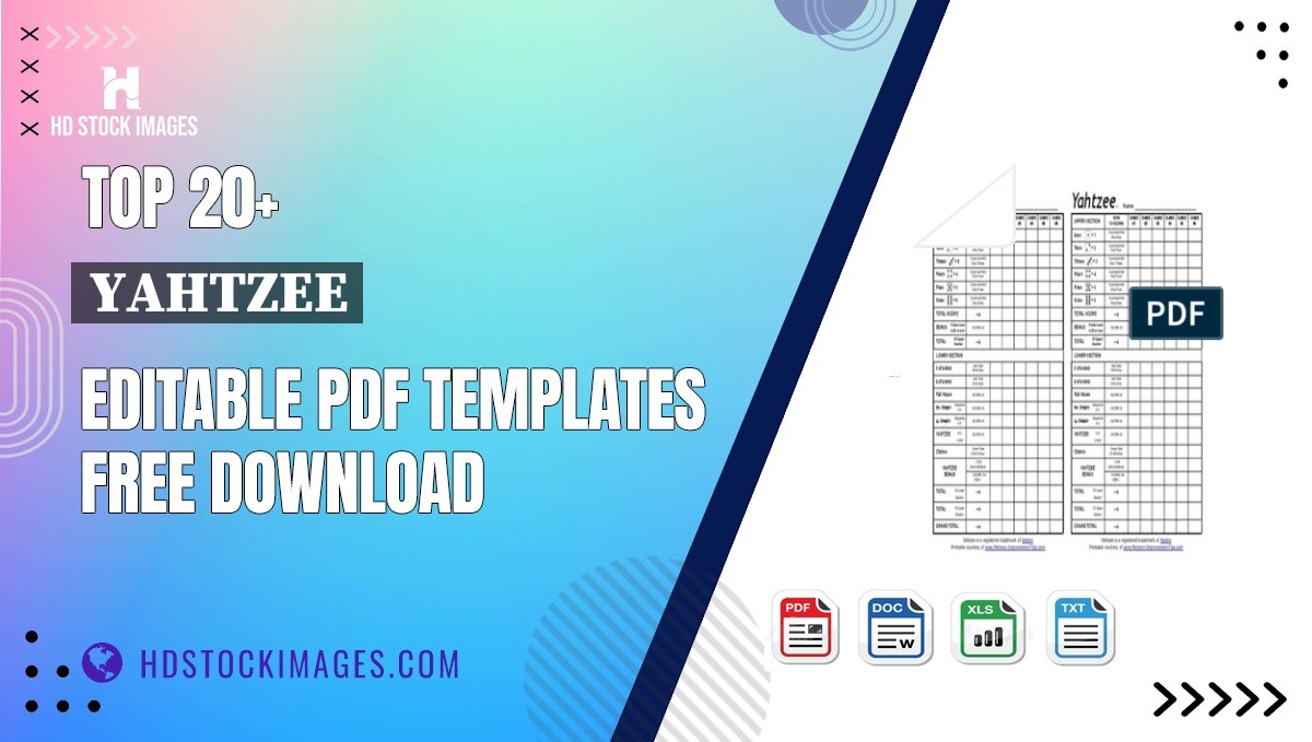 Top 20+ Yahtzee Editable PDF Templates Free Download