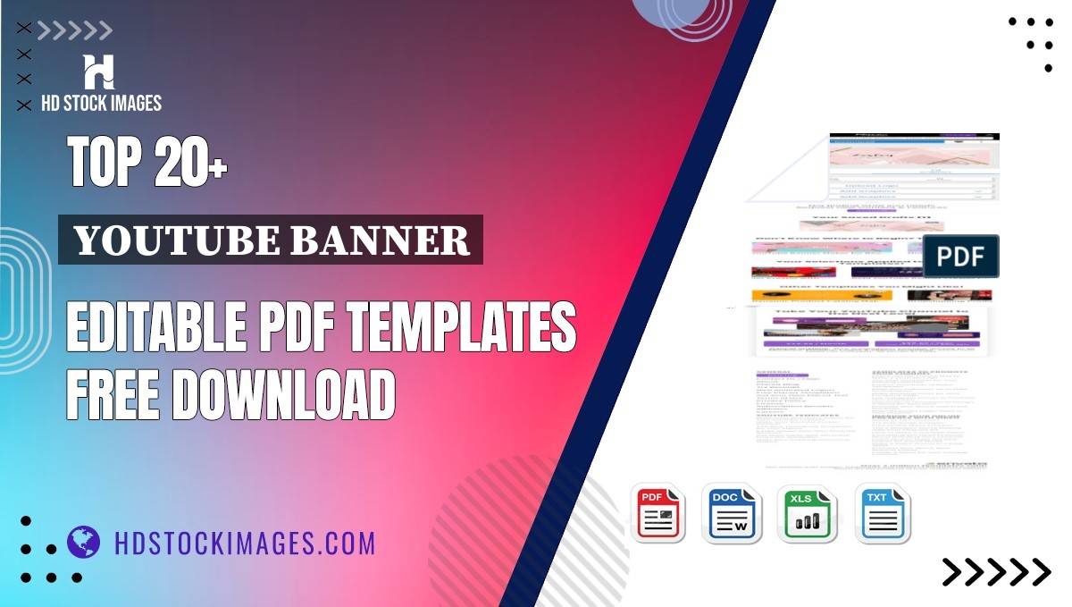 Top 20+ Youtube Banner Editable PDF Templates Free Download