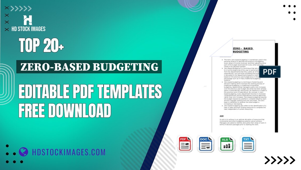 Top 20+ Zero-based Budgeting Editable PDF Templates Free Download