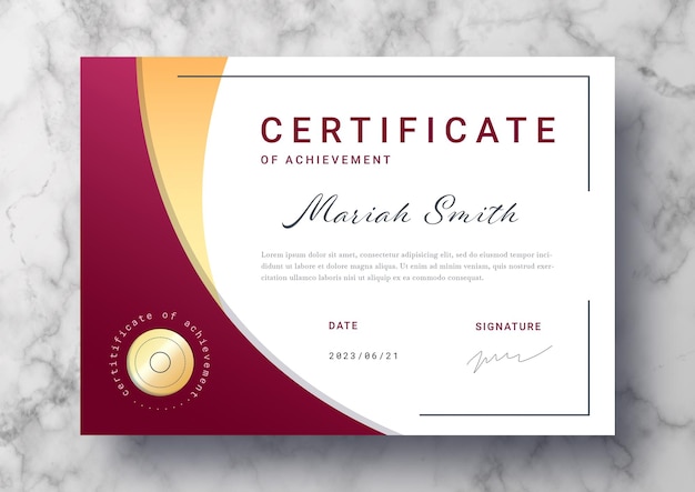 Top 20+ Certificate   PSD Templates Free Download