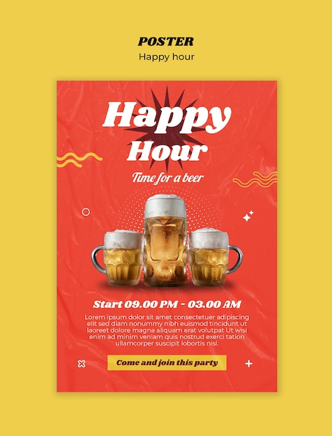 Top 20+ Happy Hour Poster PSD Templates Free Download