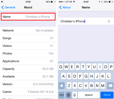 How to change your iPhone device name