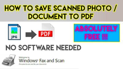 How to save scanned documents or photo Jpeg to PDF format without any