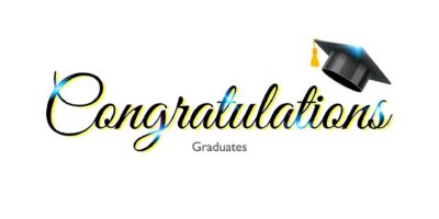 Congratulations sign for graduation with graduate university or college